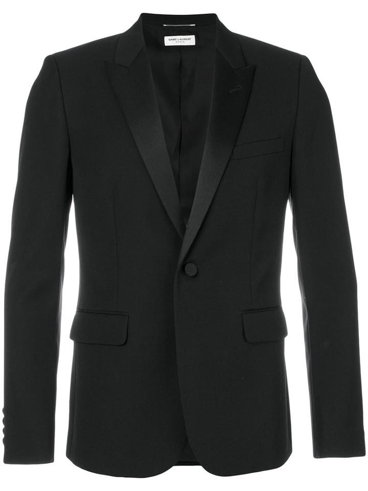 Saint Laurent - Iconic Le Smoking Jacket - Men - Silk/cotton/polyester/wool - 52, Black, Silk/cotton/polyester/wool