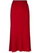 Sonia Rykiel Ribbed-knit Midi Skirt - Red