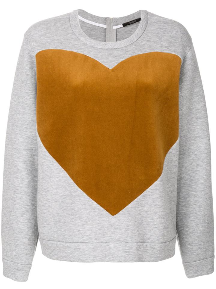 Odeeh Heart Print Sweatshirt - Grey