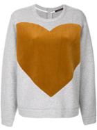 Odeeh Heart Print Sweatshirt - Grey