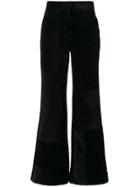 Victoria Victoria Beckham Ribbed High Waisted Trousers - Black