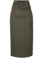 Le Ciel Bleu Checked Pencil Skirt - Brown