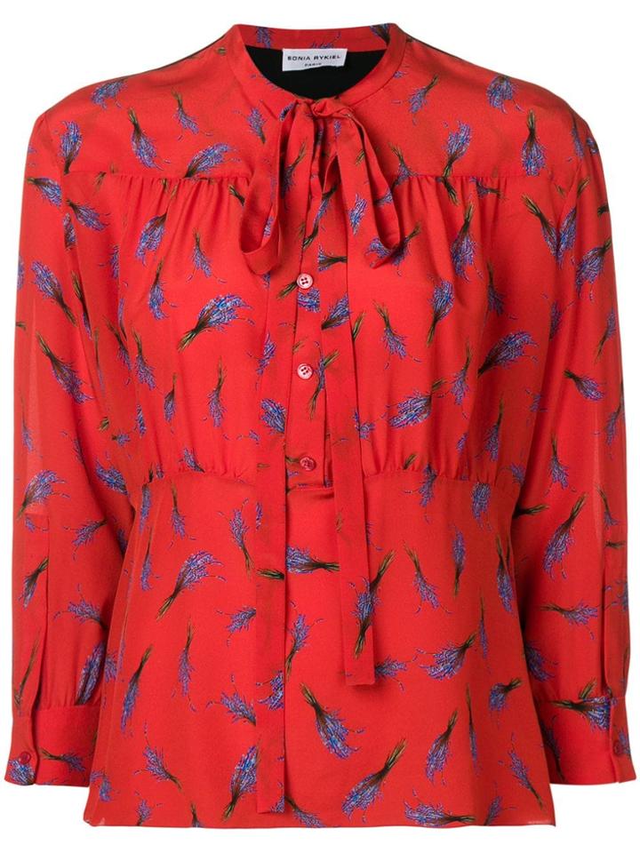 Sonia Rykiel Lavender Print Blouse - Red