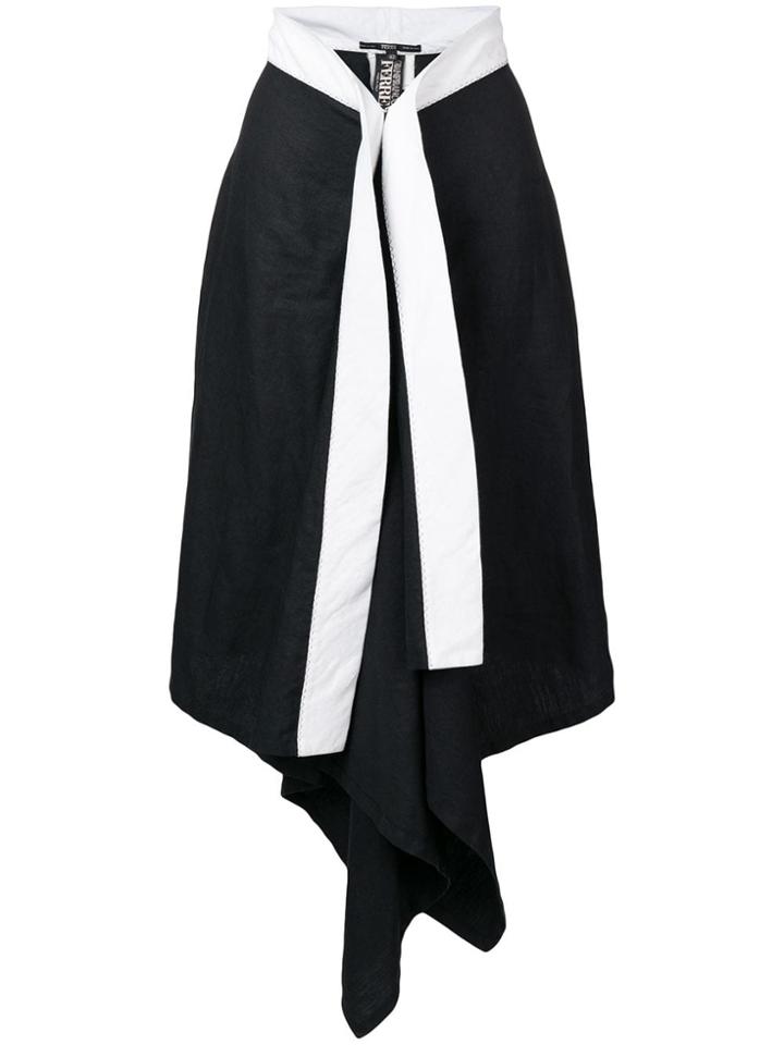 Gianfranco Ferre Vintage 1990's Draped Midi Skirt - Black
