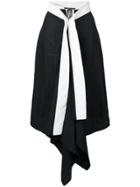 Gianfranco Ferre Vintage 1990's Draped Midi Skirt - Black