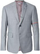 Thom Browne - Tricolour Trim Two Button Blazer - Men - Polyester - 3, Grey, Polyester