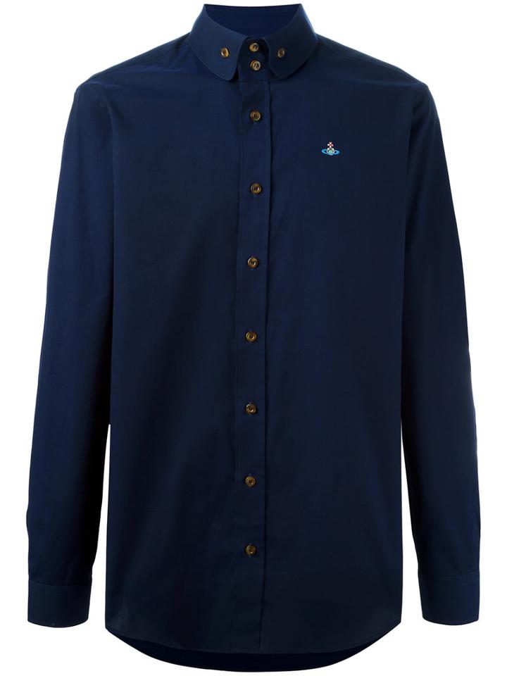 Vivienne Westwood Man Oxford Krall Shirt, Men's, Size: 52, Blue, Cotton