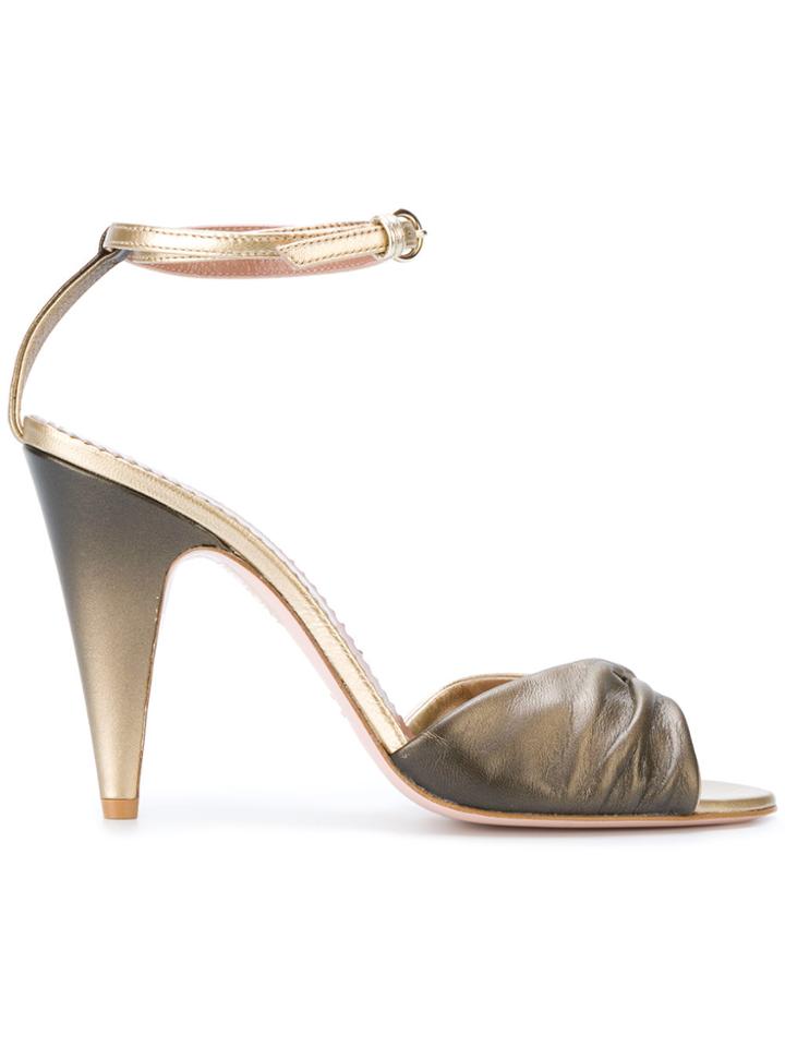 Red Valentino Metallic Stiletto Sandals - Yellow & Orange