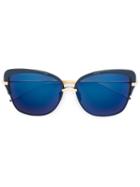 Thom Browne - Oversized Sunglasses - Women - Acetate/gold - One Size, Blue, Acetate/gold