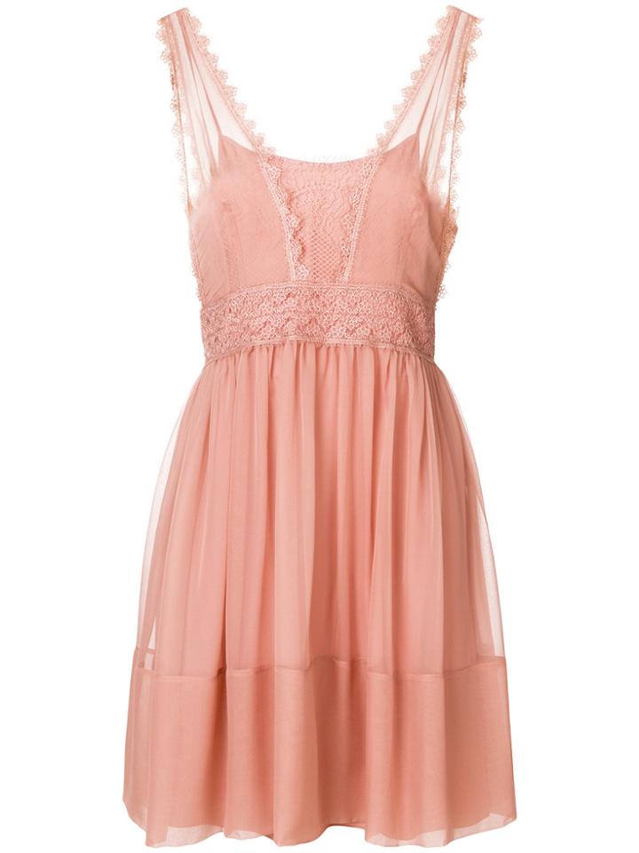 Alberta Ferretti Lace Trim Sundress - Pink & Purple