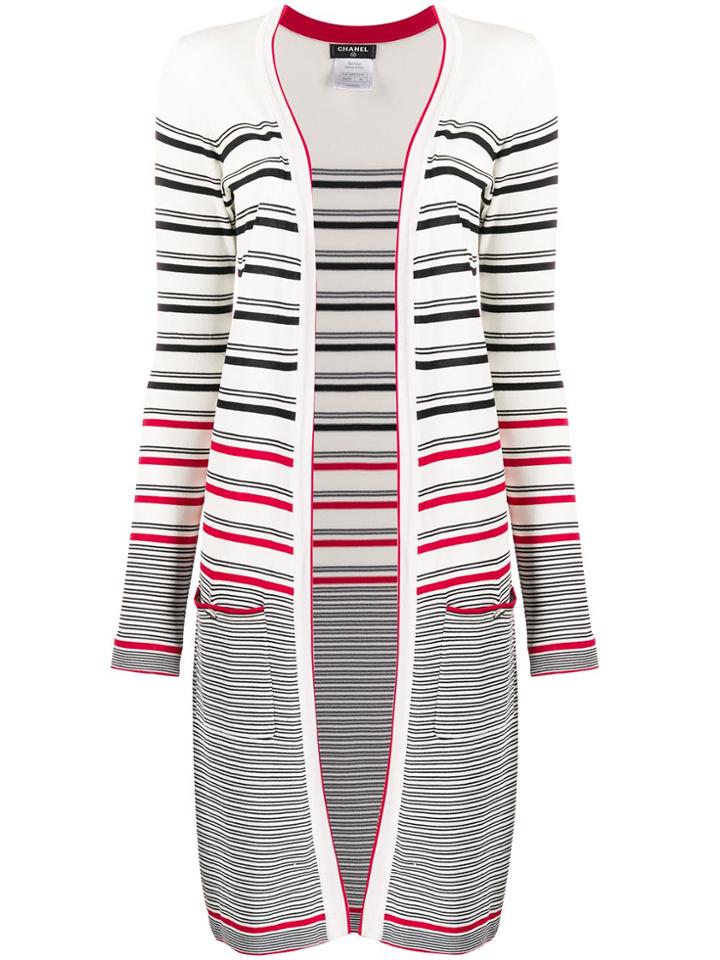 Chanel Pre-owned 2010s Striped Cardigan - White