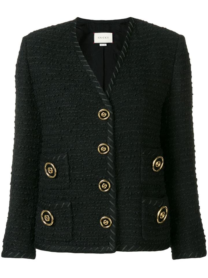 Gucci Boucle Knit Jacket - Black