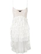 Christian Pellizzari High-low Layered Lace Dress, Women's, Size: 42, White, Polyamide/viscose