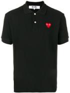Comme Des Garçons Play Heart Motif Polo Shirt - Black