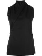 Rick Owens Shawl Collar Top, Women's, Size: 42, Black, Spandex/elastane/viscose