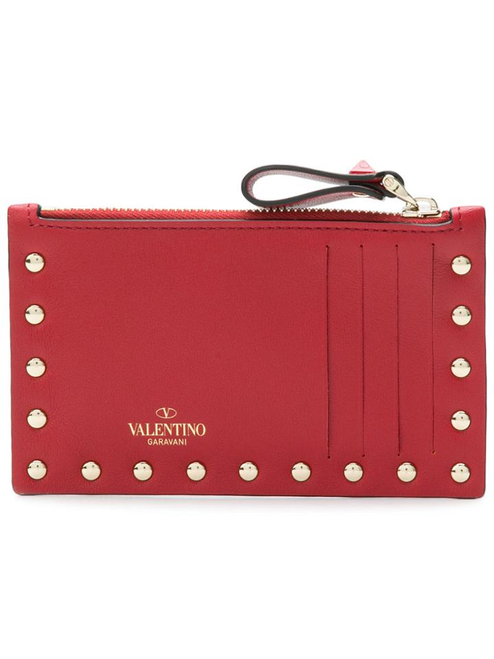 Valentino Rockstud Cardholder - Red