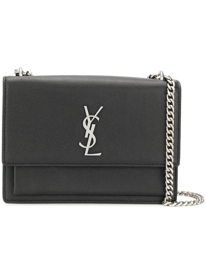Yves Saint Laurent Vintage Pebble Leather Shoulder Bag - Black