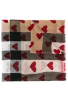 Burberry Heart Print Scarf, Women's, Camel, Silk/modal/cashmere