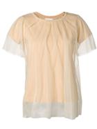Semicouture T-shirt With Tulle Layer - Neutrals