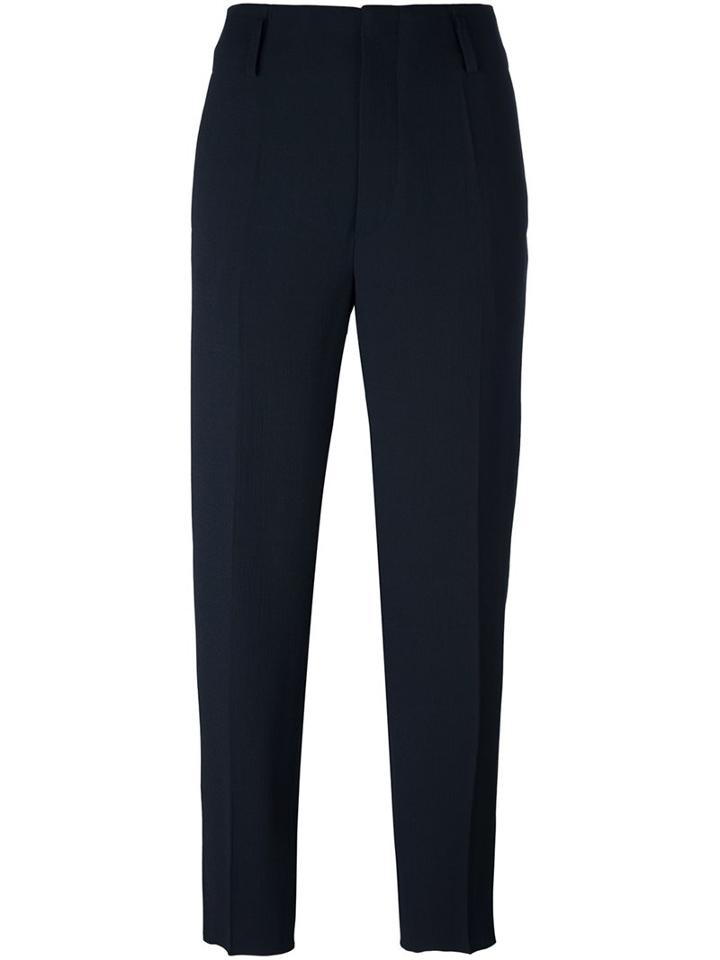 Forte Forte Tailored Cropped Trousers, Women's, Size: Iii, Black, Cupro/viscose/virgin Wool