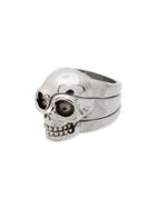 Alexander Mcqueen Divided Skull Ring - Metallic