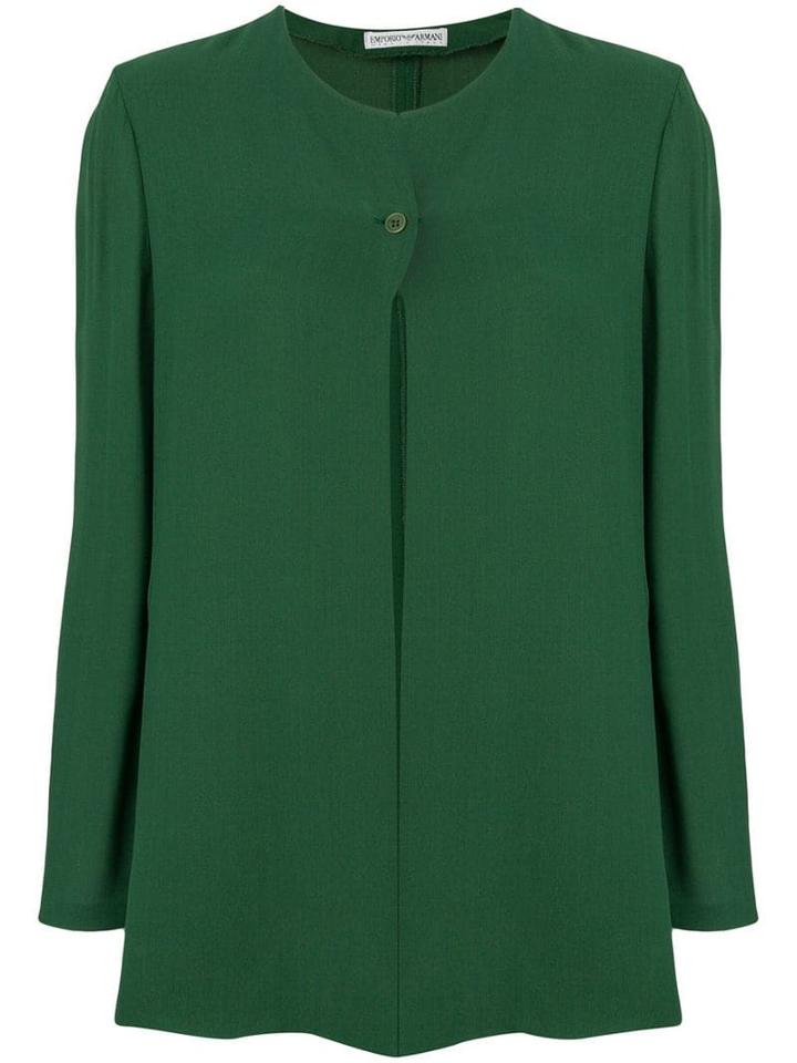 Giorgio Armani Pre-owned Collarless Fluid Jacket - Green