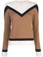 Veronica Beard Colour Block Knitted Jumper - Brown