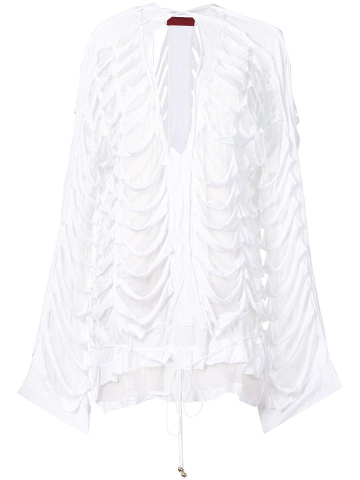 Di Liborio Slashed Oversized Jacket - White