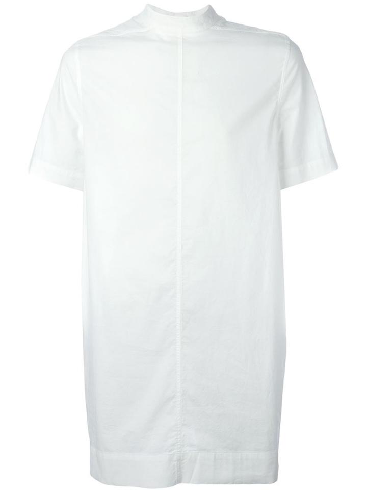 Rick Owens Band Collar Shirt, Men's, Size: Small, White, Cotton
