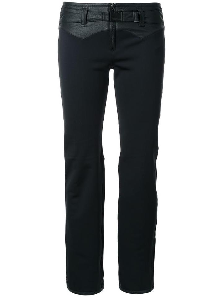 Kru Belted Trousers, Women's, Size: Large, Black, Elastodiene/polyester/polyurethane