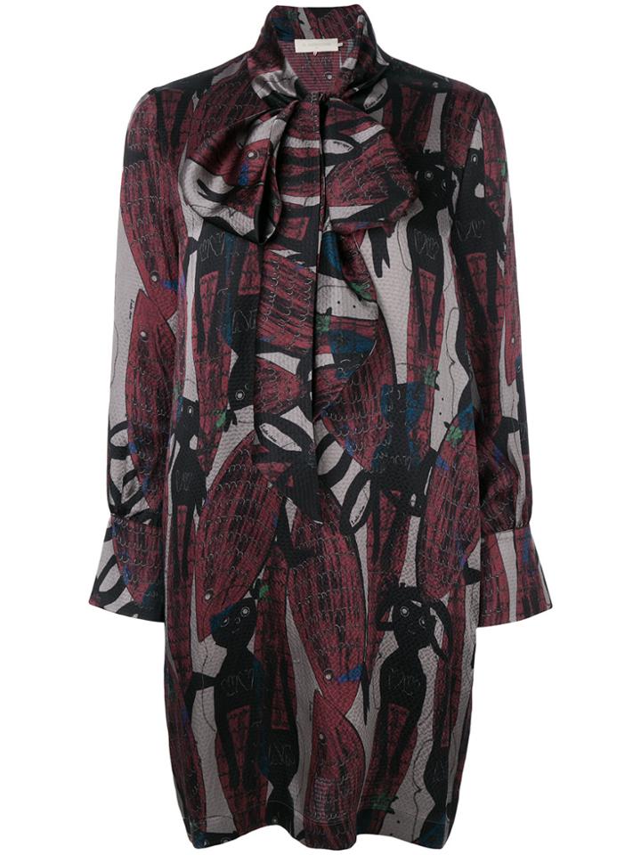 L'autre Chose Tie-neck Dress - Multicolour