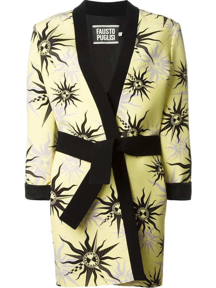 Fausto Puglisi Sun Print Belted Coat