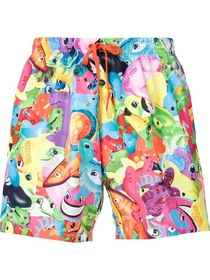 Moschino Swim Animal Print Swim Shorts