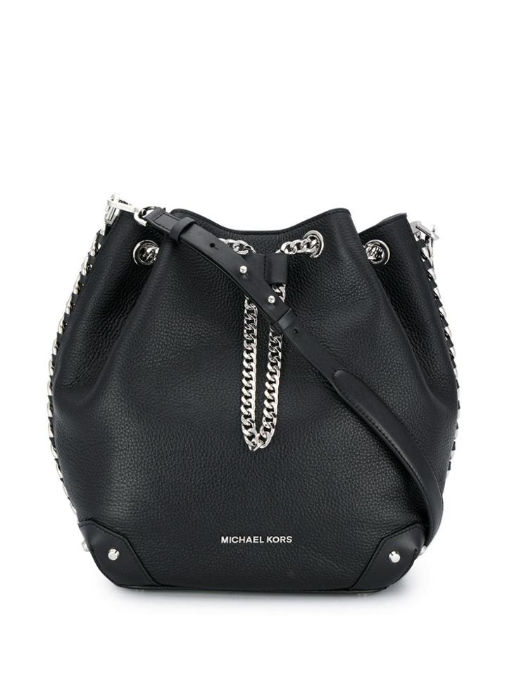 Michael Michael Kors Logo Plaque Bucket Bag - Black