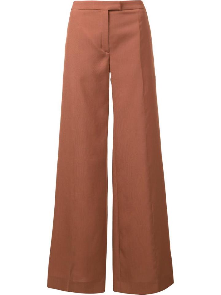 Nina Ricci Tailored Wide Leg Trousers, Women's, Size: 36, Red, Wool