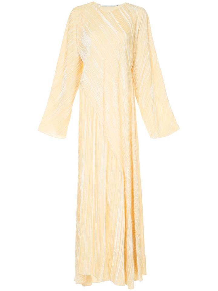 Rosetta Getty Plissé Dress - Yellow