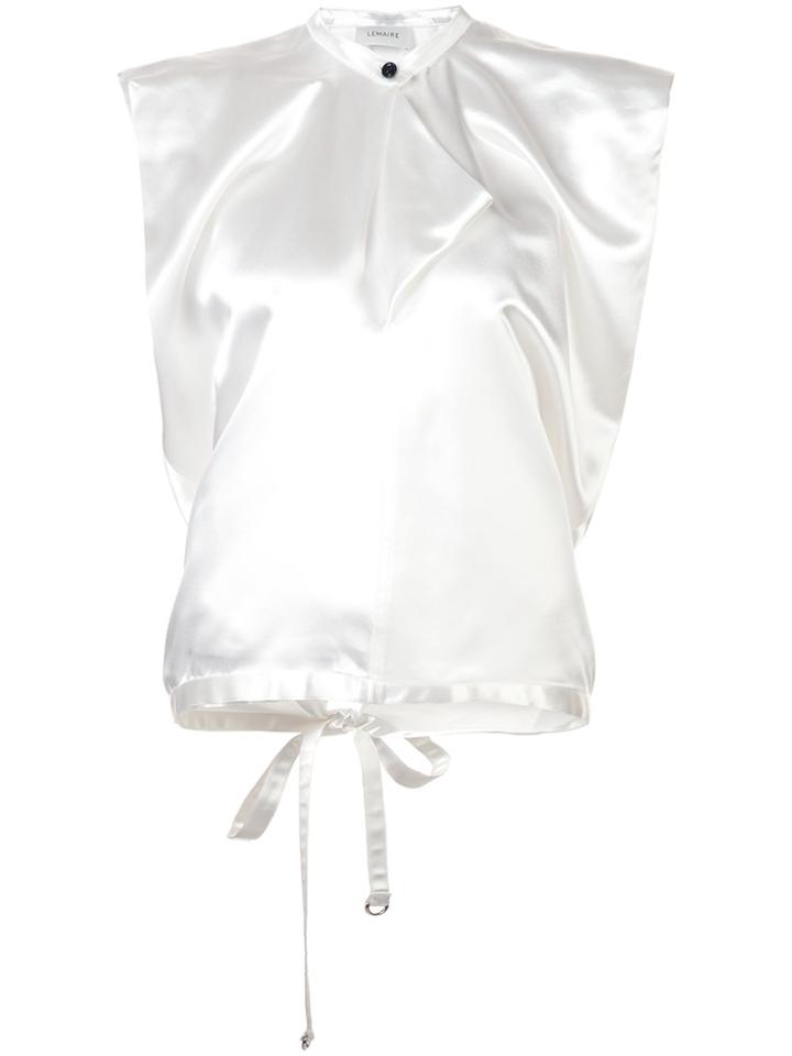 Lemaire Gathered Neck Blouse - White