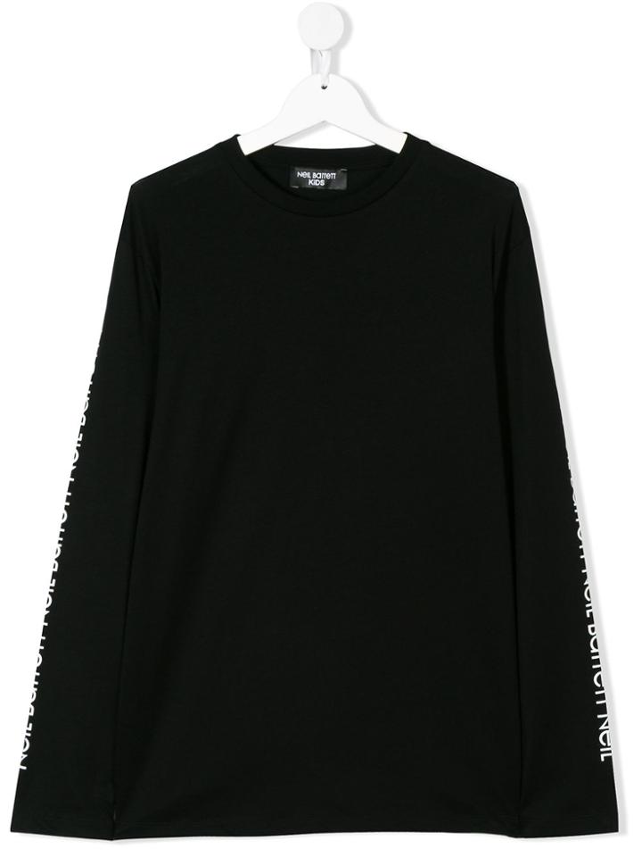 Neil Barrett Kids Logo Sleeve Sweatshirt - Black