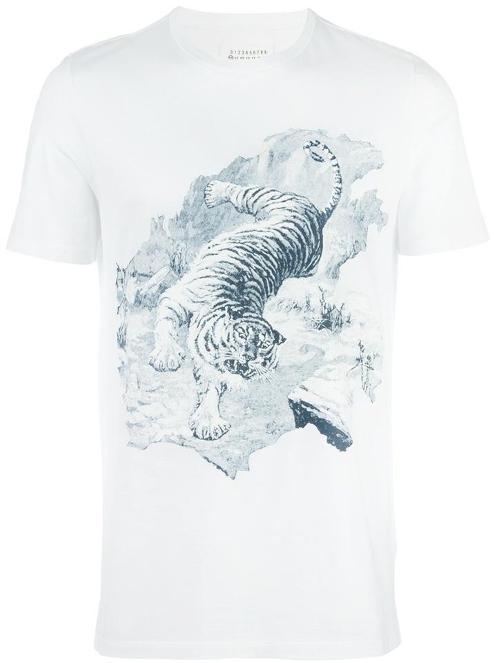 Maison Margiela - Tiger Print T-shirt - Men - Cotton - 52, White, Cotton