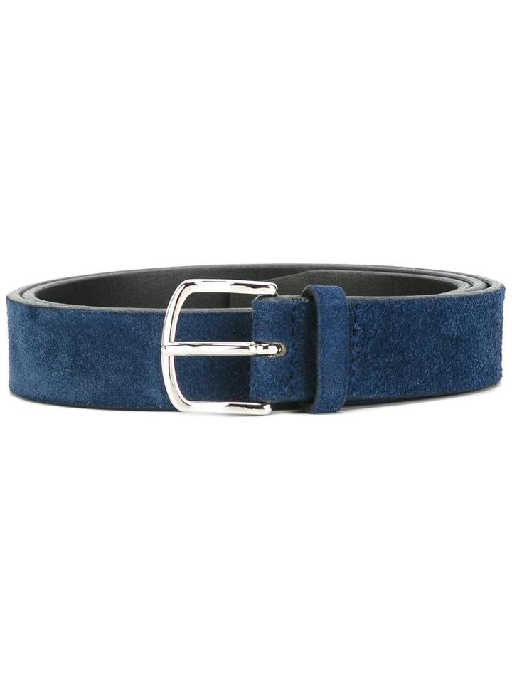 Orciani Classic Belt, Men's, Size: 95, Blue, Chamois Leather