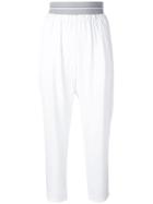 Fabiana Filippi Contrast Waistband Trousers - White