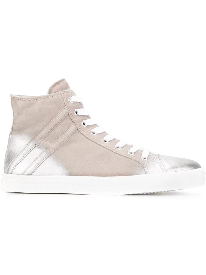 Hogan Metallic Spray Detail Hi-top Sneakers