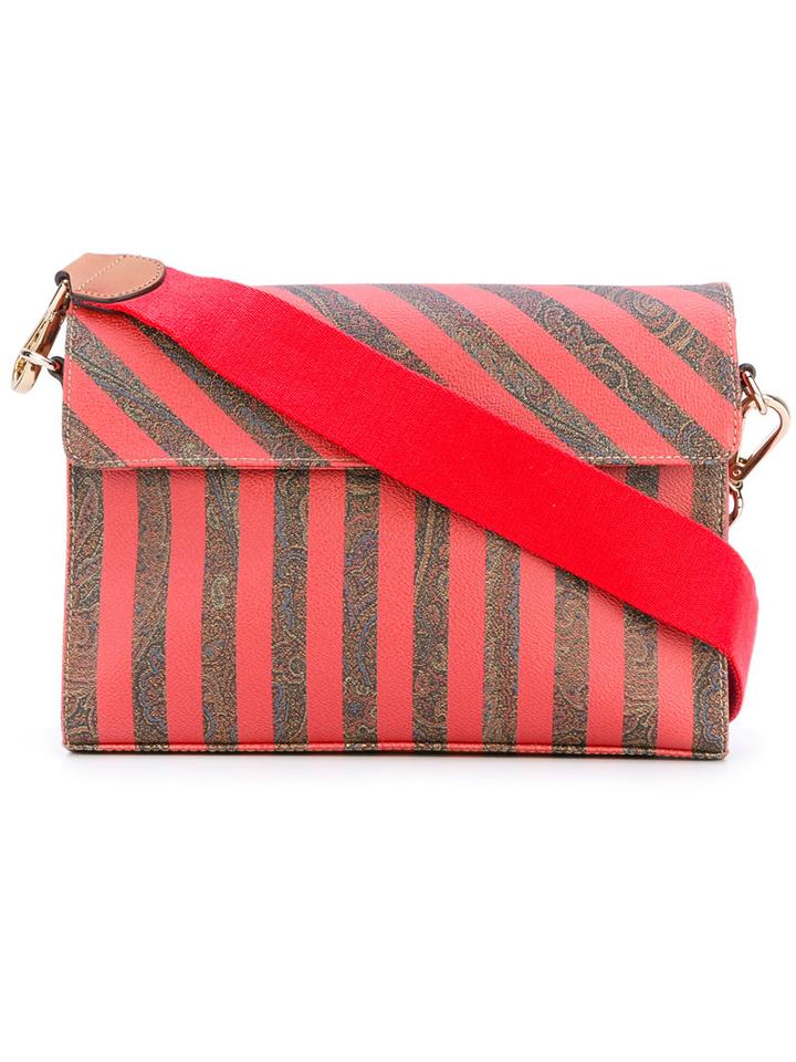 Etro - Striped Shoulder Bag - Women - Cotton/leather/polyester/pvc - One Size, Yellow/orange, Cotton/leather/polyester/pvc