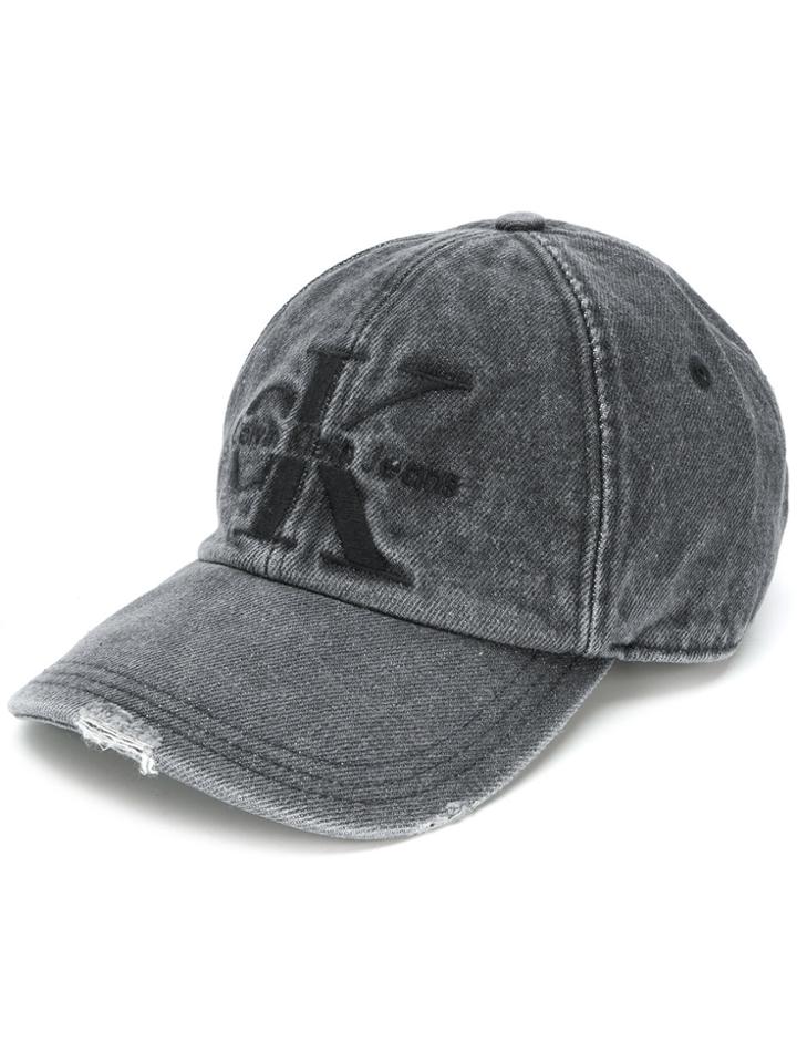 Ck Jeans Embroidered Logo Baseball Cap - Grey