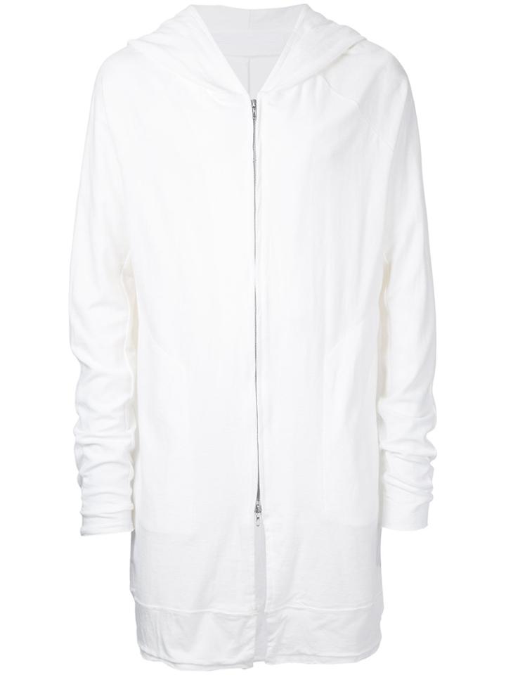 Julius Long Zipped Hoodie - White