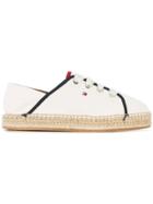 Tommy Hilfiger Raffia Sole Lace-up Sneakers - White