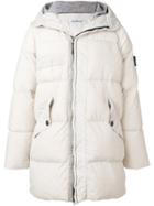 Stone Island Hooded Puffer Coat - White