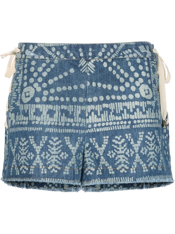Sea Lace-up Denim Shorts, Women's, Size: 2, Blue, Cotton