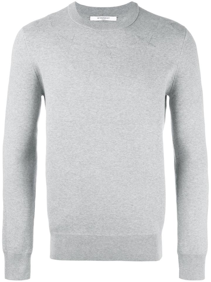 Givenchy Star Appliqué Sweatshirt, Men's, Size: Small, Grey, Cotton/polyamide/spandex/elastane