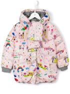 Dolce & Gabbana Kids 'back To School' Padded Coat, Girl's, Size: 8 Yrs, Pink/purple